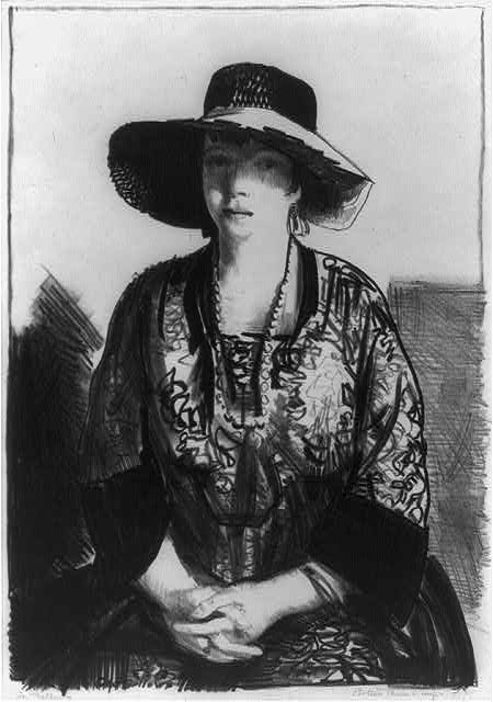 [The black hat (Emma in a black hat)] / Geo. Bellows.