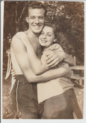 Hiawatha NY August 20, 1939   Man and Woman hugging in their swim suits