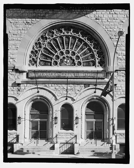 Elevation, looking east - Baptist Temple, North Broad...