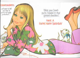 GRANDMA'S 1975 BIRTHDAY CARD TO HER GRANDDAUGHTER MARYANN