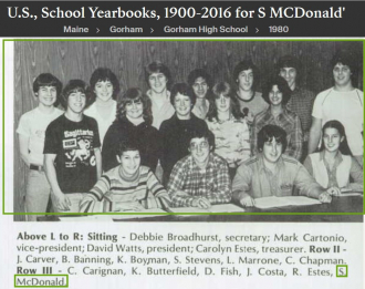 Stephen McDonald--U.S., School Yearbooks, 1900-2016(1980)Student council