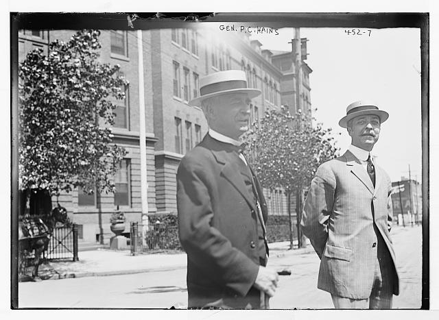 Gen. P.C. Haines standing with unidentified man