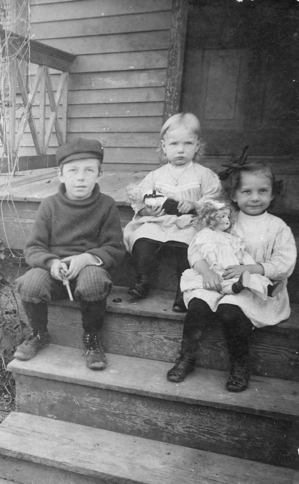 Three Children on the Steps