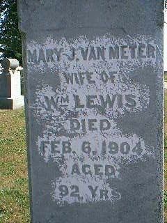 Mary Jane Van Meter Lewis Gravesite
