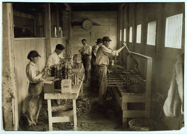 Interior of workshop of Sanitary Ice Cream Cone Co. See...