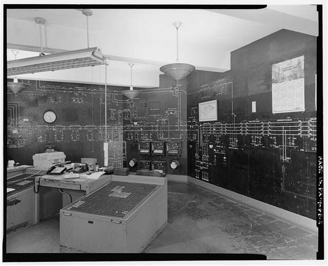 View west within the periphery of the load dispatch model...