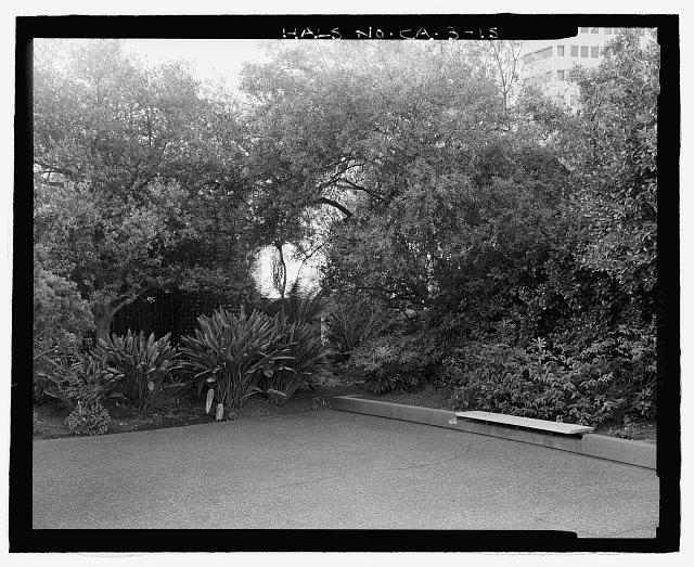 DETAIL VIEW OF BENCH AND PLANTINGS IN NORTH LEFT OF...