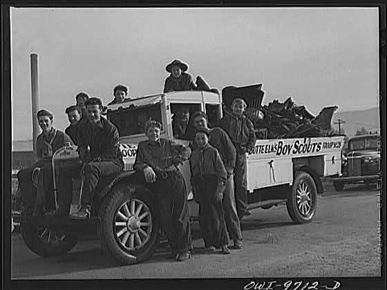 Butte, Montana. Boy Scouts with a truckload of scrap...