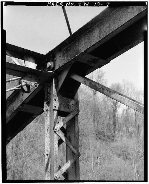 7. VIEW OF TYPICAL UPPER CHORD CONNECTION, NORTH...