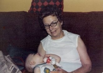 Aunt Ruth Nunley Phillips Holding Our Oldest Son