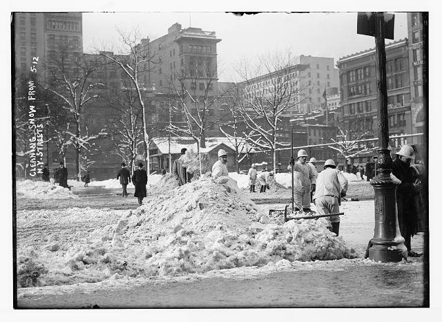 Cleaning snow from streets, New York