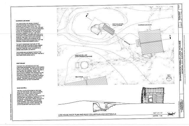 Site Plan & Root Celler Section - Sharrock-Niblo Farm,...