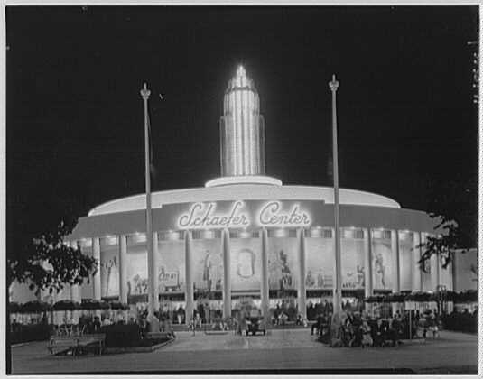 World's Fair, Schaefer Center. General view at night