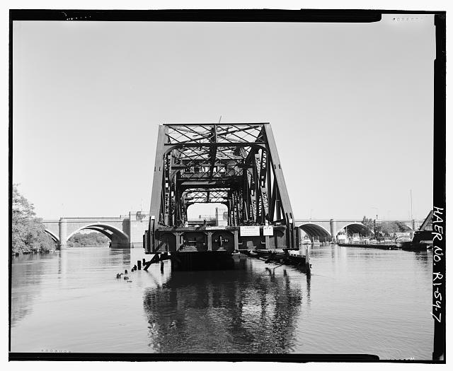 7. View of swing span from Seekonk River looking...