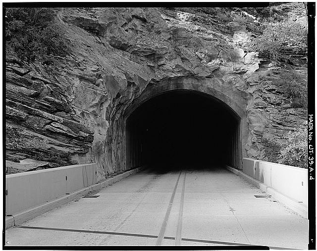 4. VIEW OF EAST PORTAL, LOOKING SOUTHWEST - Zion-Mount...