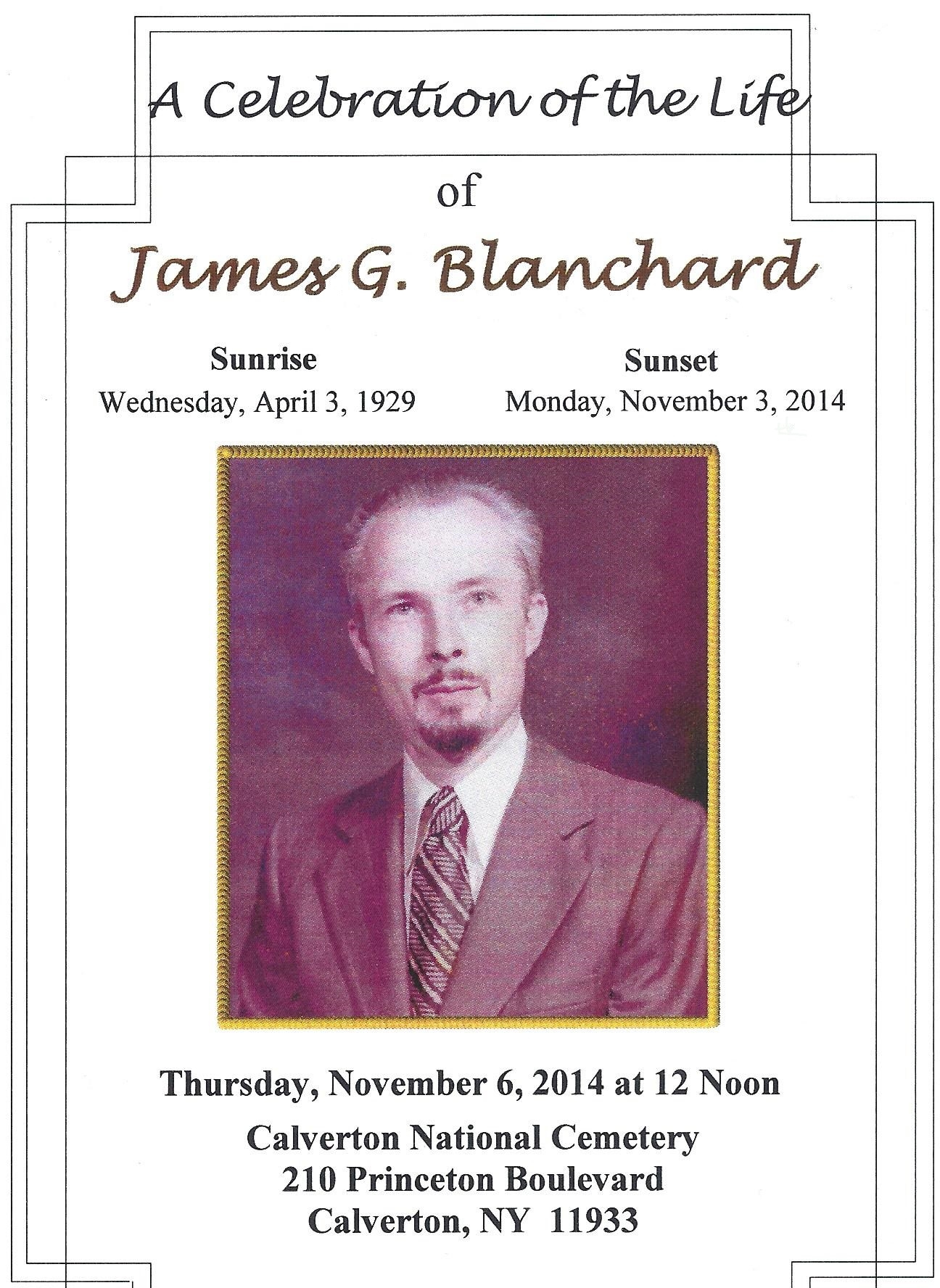 James Grinnell Blanchard funeral