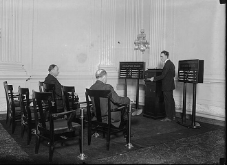 Marshal F. Thompson, voting machine Marshal F. Thompson, voting machine