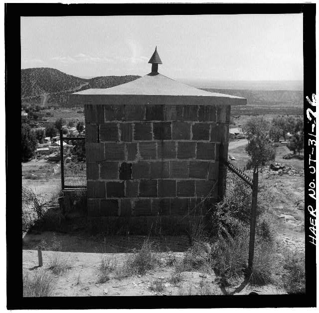 76. WEST ELEVATION OF TRAM SWITCH HOUSE, LOOKING EAST -...
