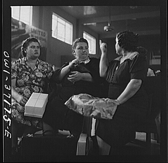 Pittsburgh, Pennsylvania. Passengers in the waiting room...