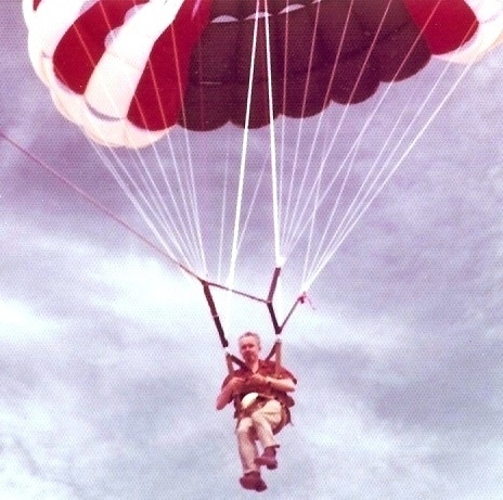 James Grinnell Blanchard parasailing in Mexico.