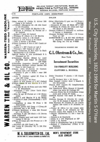 Martin Scanlan O'Hare --U.S., City Directories, 1822-1995(1927)