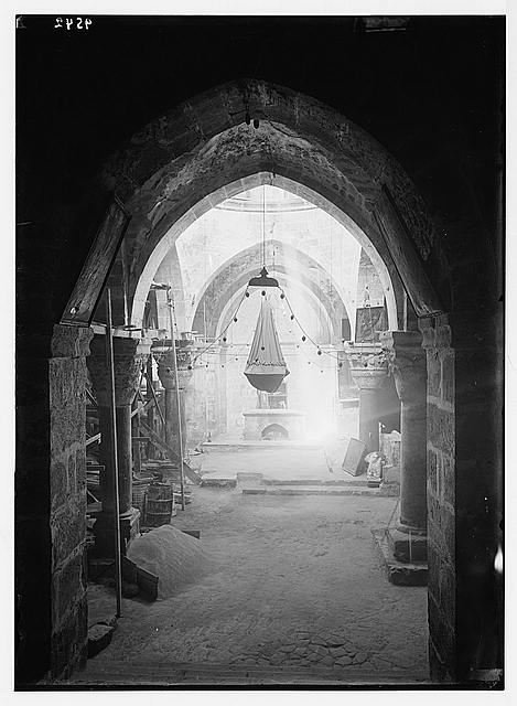 Repair work in Church of [the Holy] Sepulchre. Chapel...