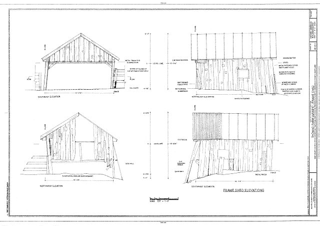 Elevations - Thomas Farm, Frame Shed, 4632 Araby Church...