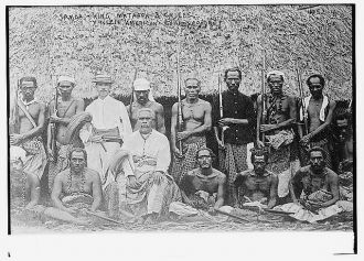 Samoa -- King Mataafa & Chiefs with American...