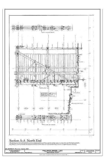 Section A-A, North End - Pine Brook Bridge, Spanning Pine...