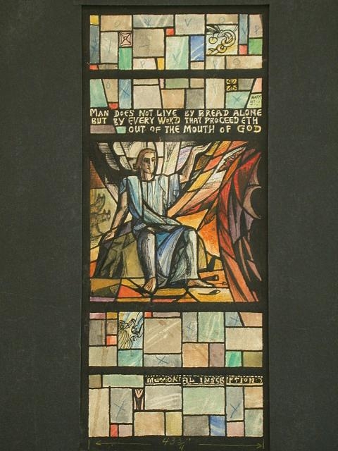 [Design drawing for stained glass window for Grace...