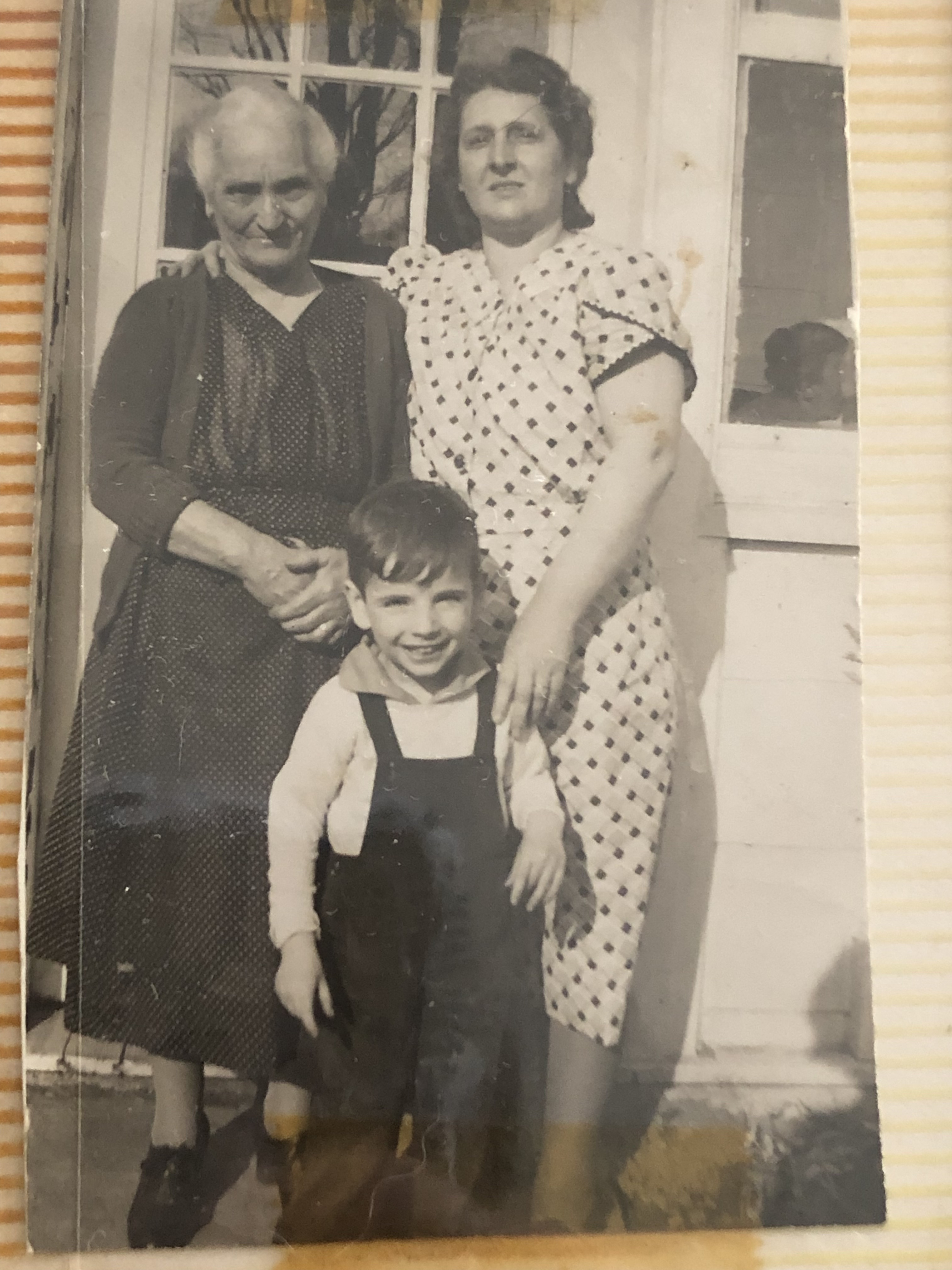 Charlie Marcellis with his mother and grandmother