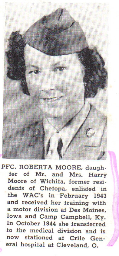 roberta moore, Kansas 1940's