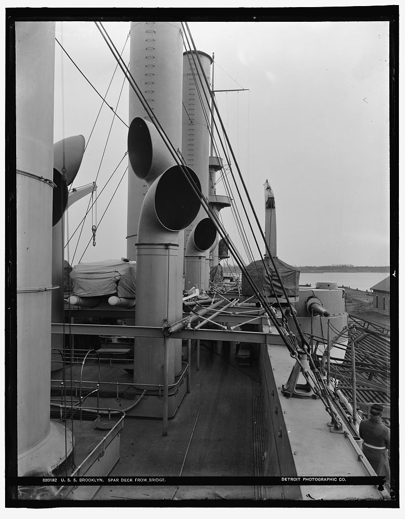 U.S.S. Brooklyn spar deck from bridge