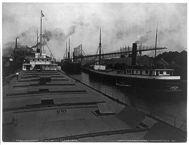 [Unloading at ore docks, Cleveland]