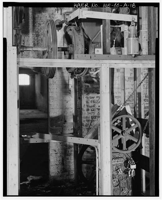18. VIEW BASEMENT, ELEVATOR CIRCUITRY AND MOTOR PULLEY,...