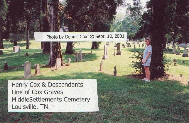 Middle Settlements Cem.-Line of Cox Graves