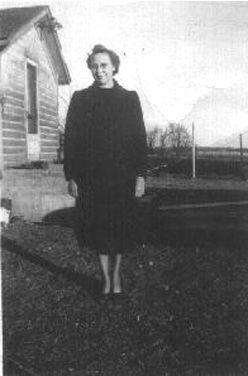 Woman in front yard