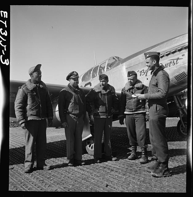 [Col. Benjamin O. Davis at Ramitelli, Italy, March, 1945,...