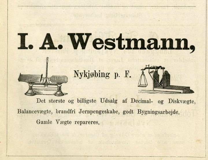 Johan August Westmann Ad 1878 Denmark