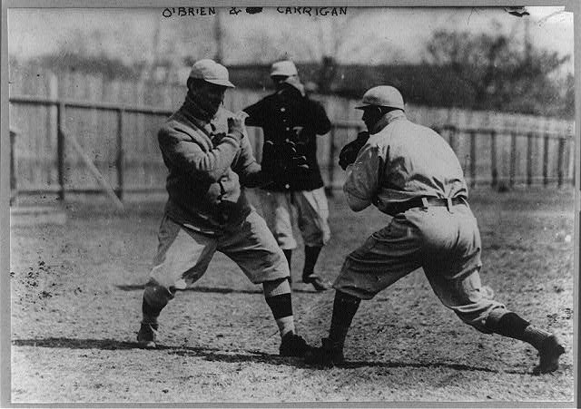 [Thomas "Buck" O'Brien vs. Bill Carrigan, Boston AL...