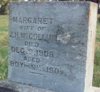 Mary Margaret (Maggie) McCollum Headstone