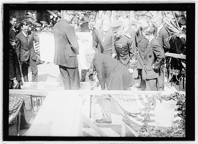 Corner stone laying, Arlington, [Virginia], Oct. 13, 1915