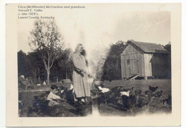 Eliza (McWhorter) McCracken and grandson
