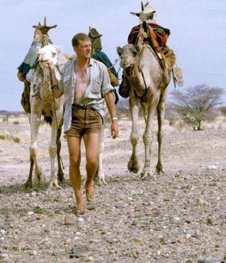 Victor Englebert with camels.