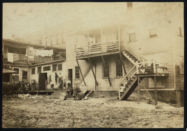 Cottage Street hovels down by the river in Easthampton,...