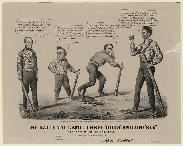 The national game. Three "outs" and one "run"