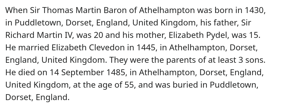Sir Thomas Martin, Baron of Athelhampton 