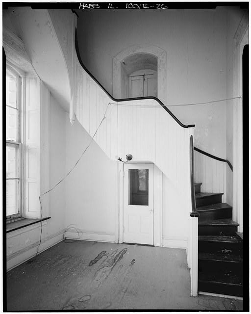 26. Tower staircase; looking W. (Ryan and Harms) - Rock...