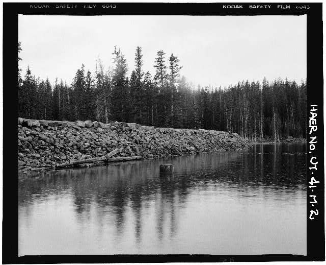 2. VIEW OF UPSTREAM FACE OF DAM, LOOKING SOUTHWEST - High...