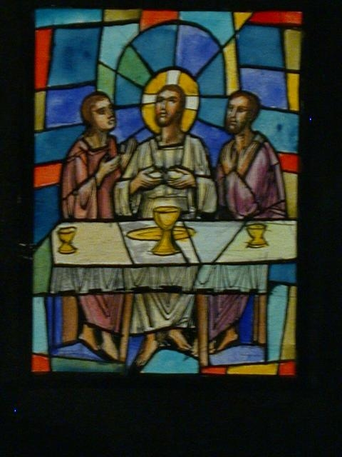 [Design drawing for stained glass window with Holy...